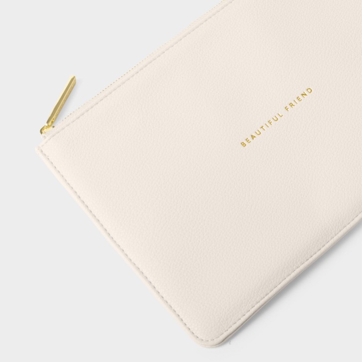 Katie Loxton pochette de sentiments 'Beautiful Friend' blanc cassé