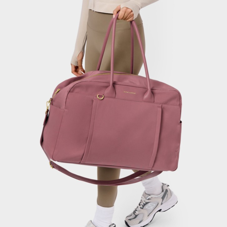 Katie Loxton Borsa da ginnastica di lusso in nylon Deep Rose