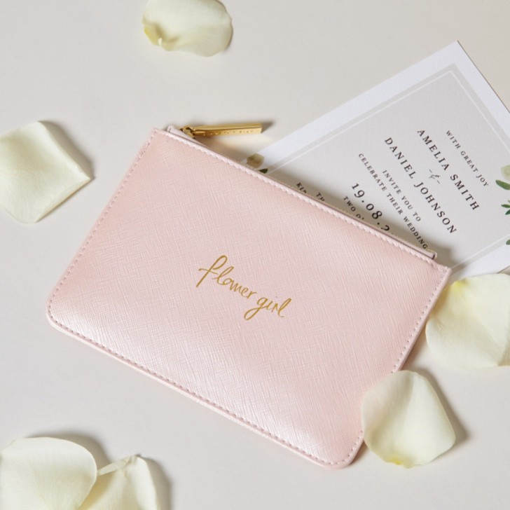 Katie Loxton mini pochette parfaite 'Flower Girl' rose métallisé