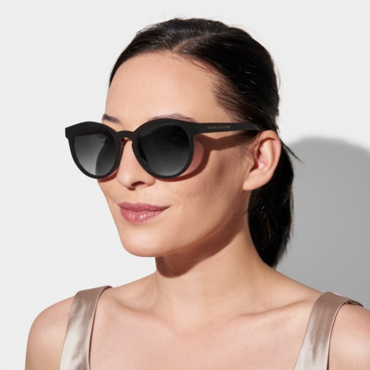Katie Loxton Geneva Black Round Sunglasses