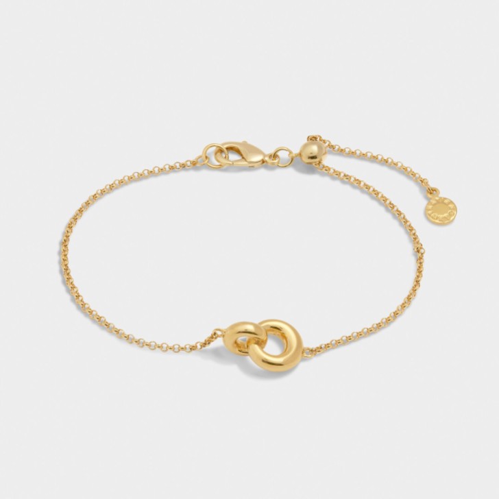 Katie Loxton bracciale con charm in oro 'Infinity