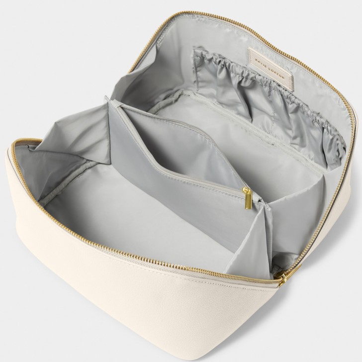 Katie Loxton Grand sac de maquillage et de lavage blanc cassé