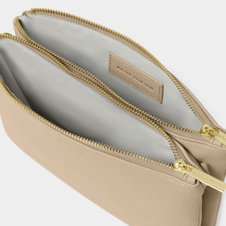 Katie Loxton Marsupio duo color taupe chiaro