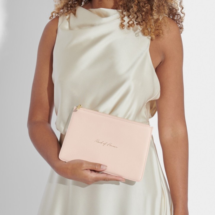 Katie Loxton pochette à sentiments 'Demoiselle d'honneur' rose pâle