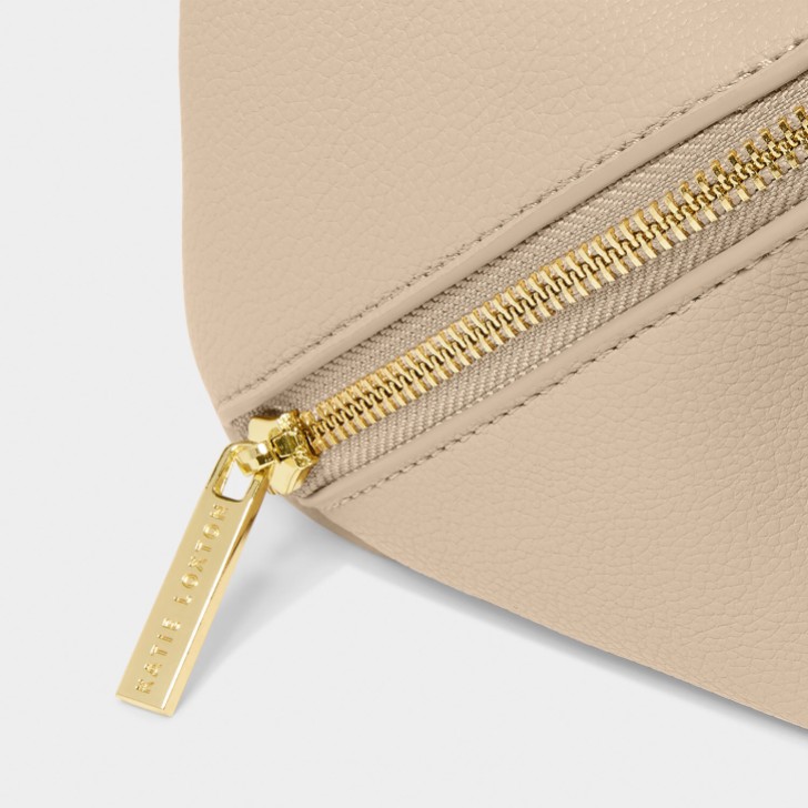 Katie Loxton Borsa media per il trucco e il bucato color taupe chiaro