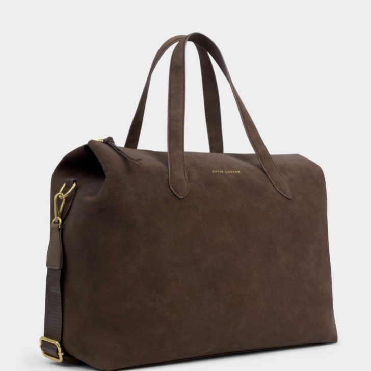 Katie Loxton Milan Chocolate Faux Suede Cabin Bag