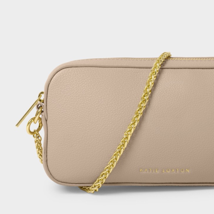 Katie Loxton Borsa a tracolla Remi Light Taupe con catena a scorrimento