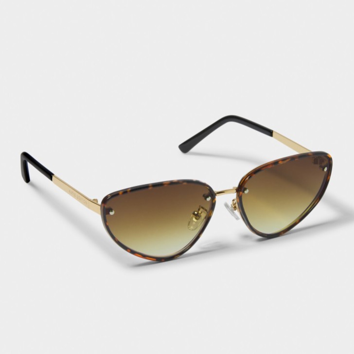 Katie Loxton Saint-Tropez Lunettes de soleil œil de chat en écaille marron