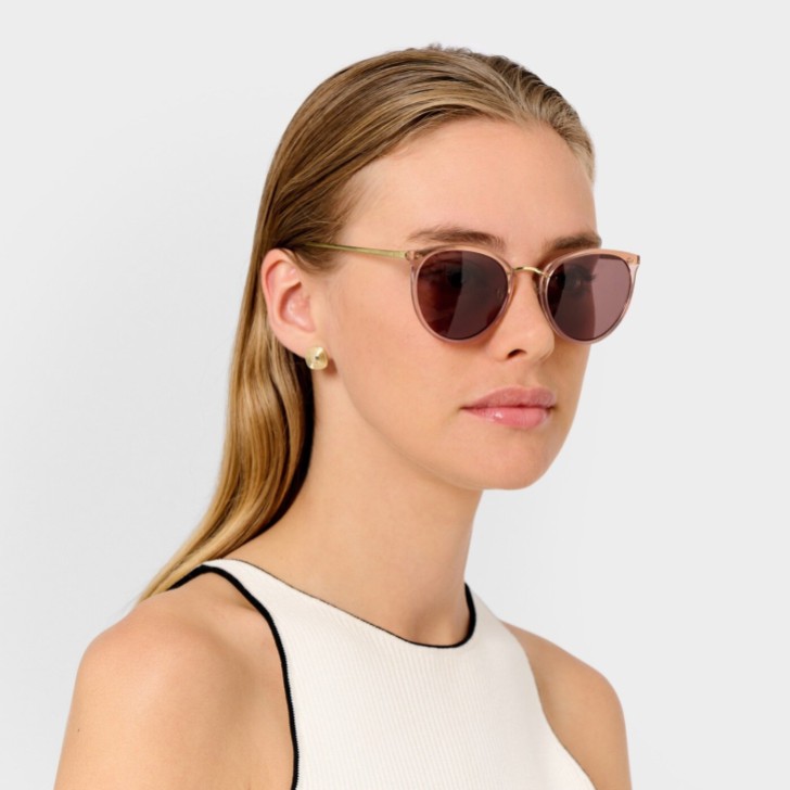 Katie Loxton Santorini Rose Gold Wide Cat Eye Sunglasses