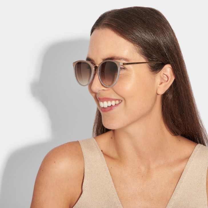 Katie Loxton Santorini Taupe Gradient Wide Cat Eye Sunglasses