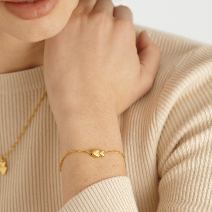 Katie Loxton 'So Loved' Gold Heart Charm Bracelet