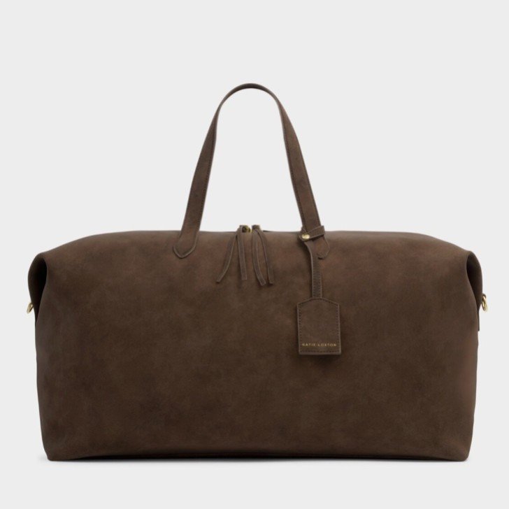Katie Loxton Soho Chocolate Faux Suede Weekend Holdall Duffle Bag