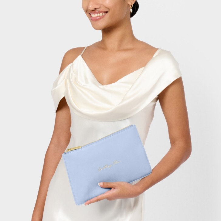 Katie Loxton pochette à sentiments 'Something Blue' bleu poudré