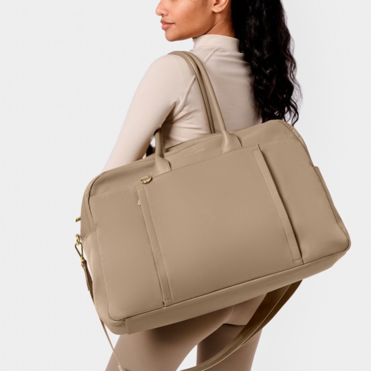 Katie Loxton Borsa da ginnastica di lusso in nylon color taupe