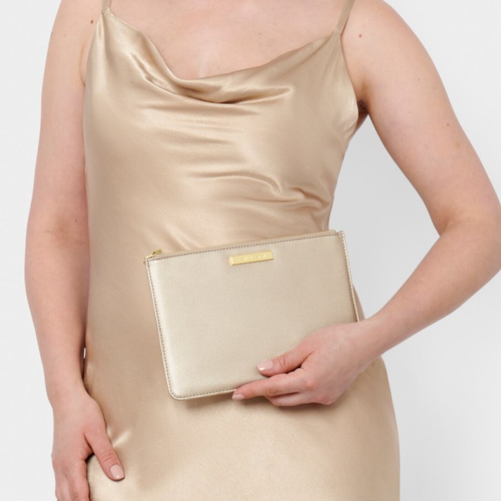 Katie Loxton 'Thank You For Helping Me Tie The Knot' Gold Pouch with Pearl Stone