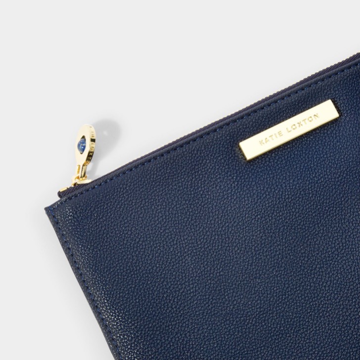Katie Loxton 'Thank You For Helping Me Tie The Knot' Navy Pouch with Lapis Lazuli