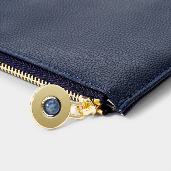 Katie Loxton 'Thank You For Helping Me Tie The Knot' Navy Pouch with Lapis Lazuli