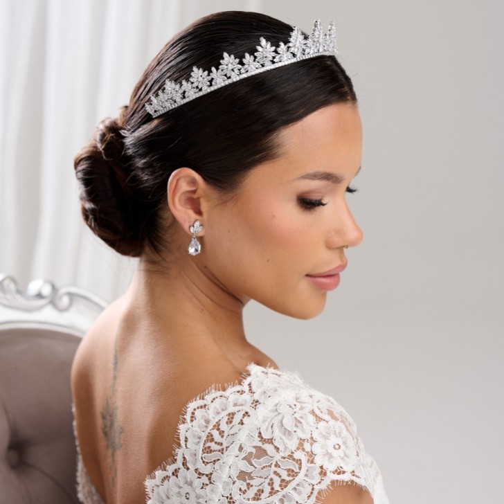 Kensington Sparkling CZ Crystal Bridal Crown