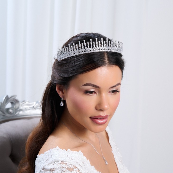 Millennium Cubic Zirconia Crystal Wedding Tiara