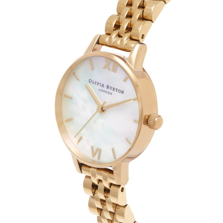 Olivia Burton Mother of Pearl 30mm Gold Bracelet Watch