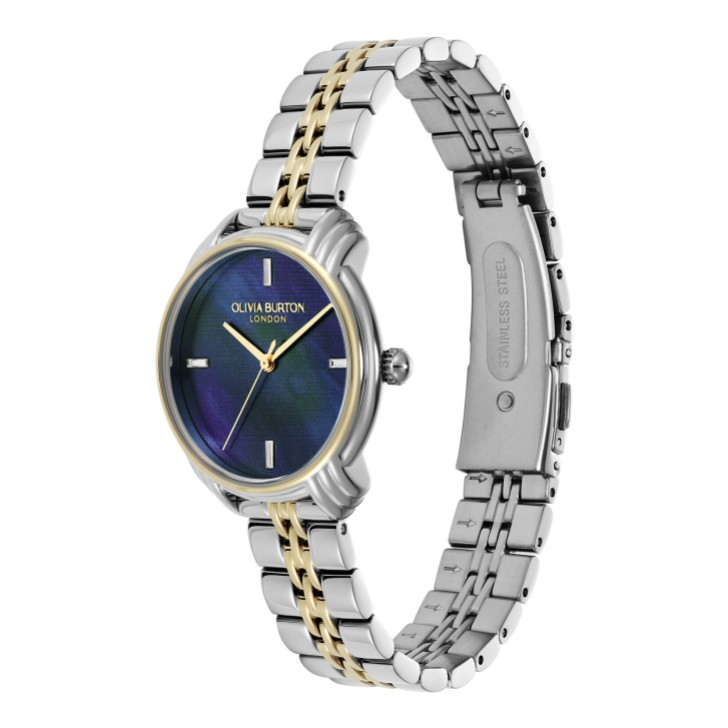 Olivia Burton Art Deco 30mm Navy and Two Tone Bracelet Watch