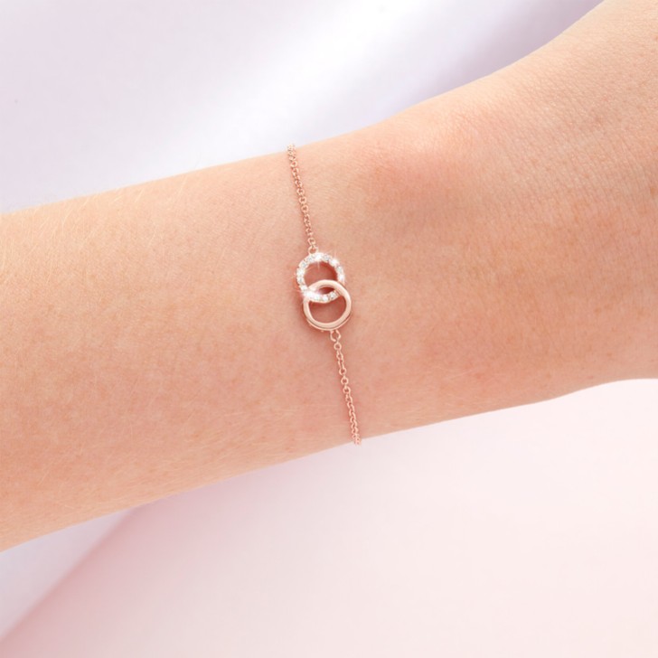 Olivia Burton Bejeweled Rose Gold Interlink Chain Bracelet
