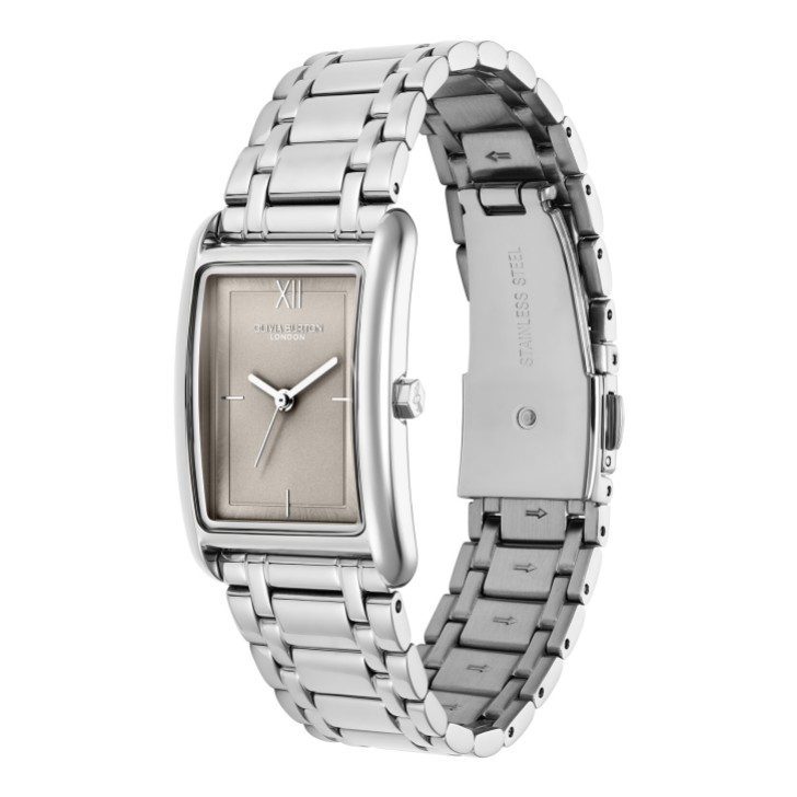 Olivia Burton Grove 23mm Taubengrau und Silber Armbanduhr