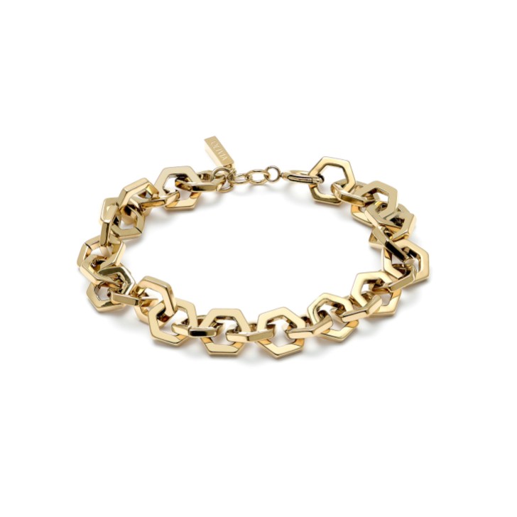 Olivia Burton Goldgliederarmband mit Wabenmuster