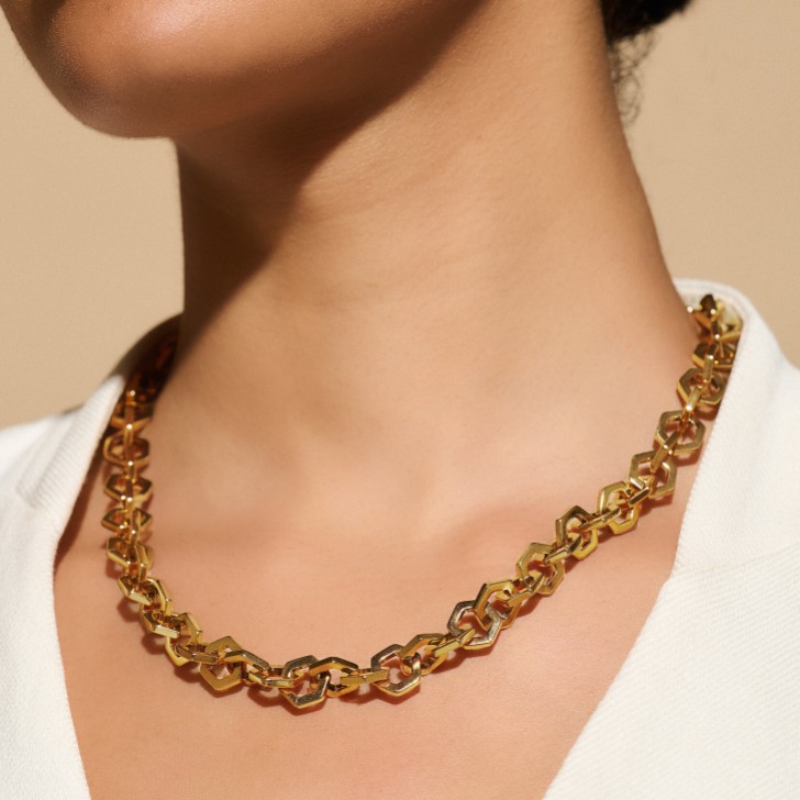 Olivia Burton Honeycomb Gold Link Necklace