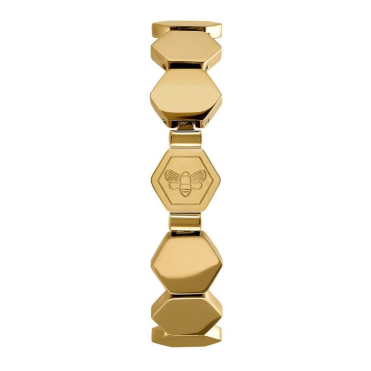 Olivia Burton Honeycomb Gold Plated Slim Cuff Bracelet