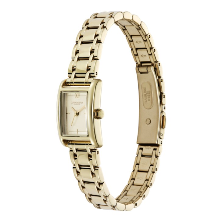 Olivia Burton Mini Grove 16mm Gold Rectangle Bracelet Watch