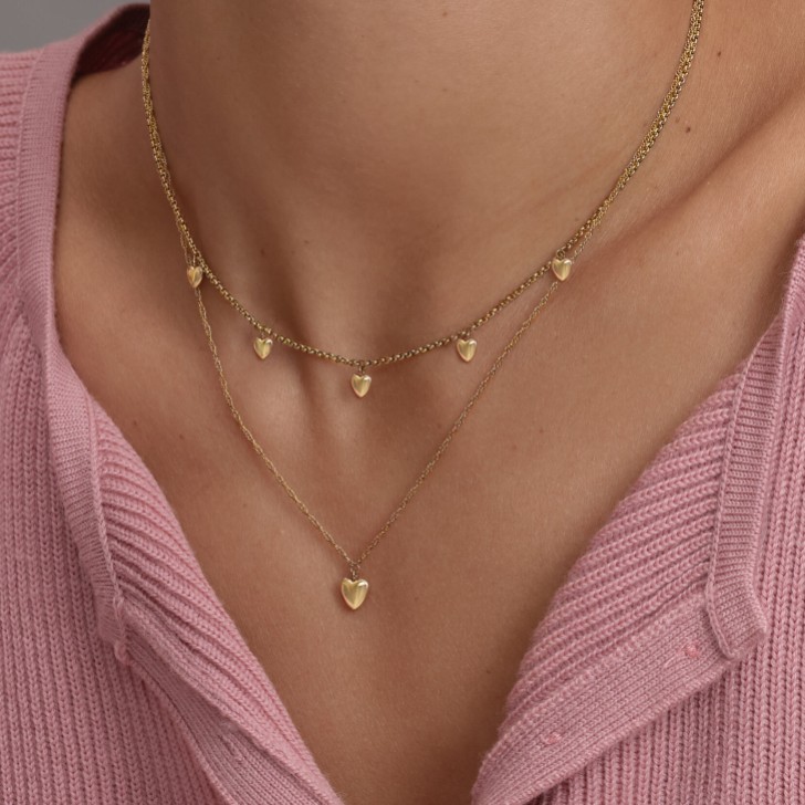 Olivia Burton Mini Heart Gold Plated Double Chain Necklace
