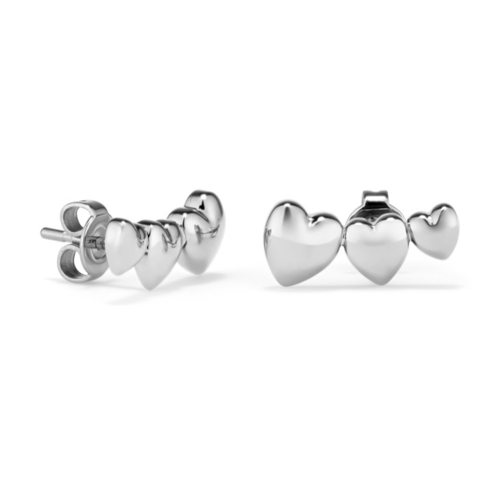 Olivia Burton Mini Heart Silver Tone Stud Earrings