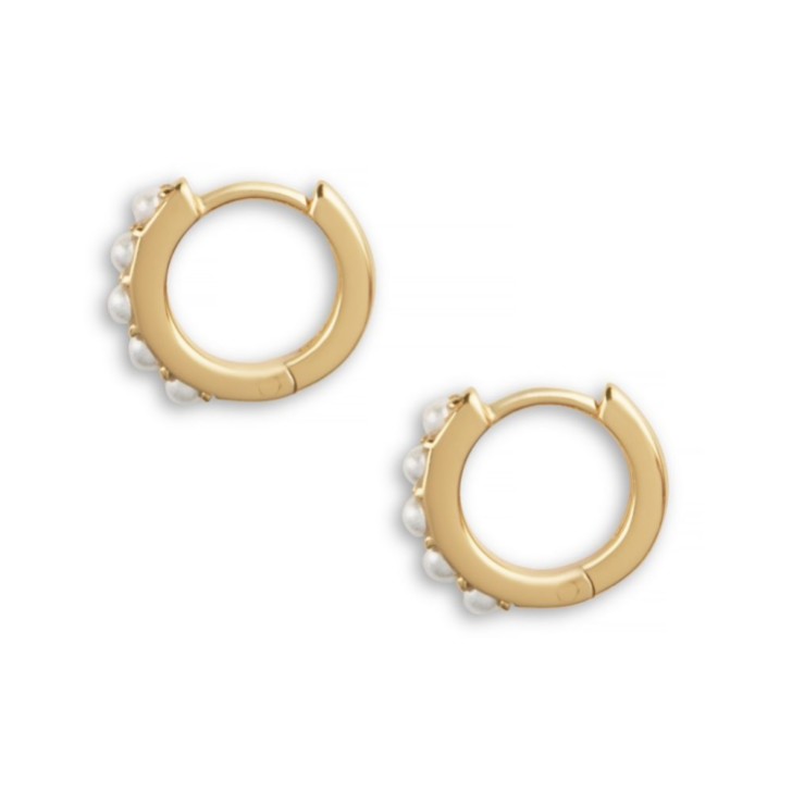 Olivia Burton Pearl Gold Huggie Hoop Earrings