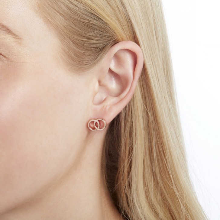 Olivia Burton Rose Gold Interlink Stud Earrings