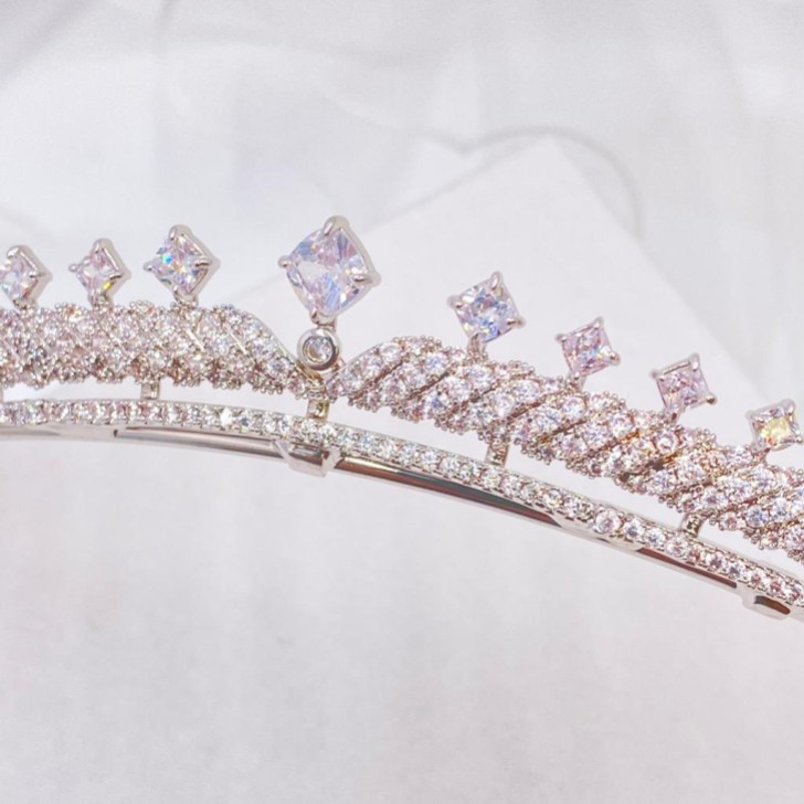 Olympia Vintage Inspired Low Crystal Bridal Tiara