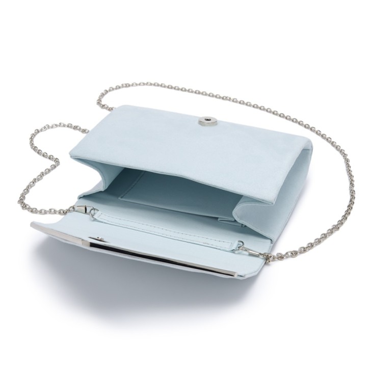 Perfect Bridal Pochette enveloppante en daim bleu Bea