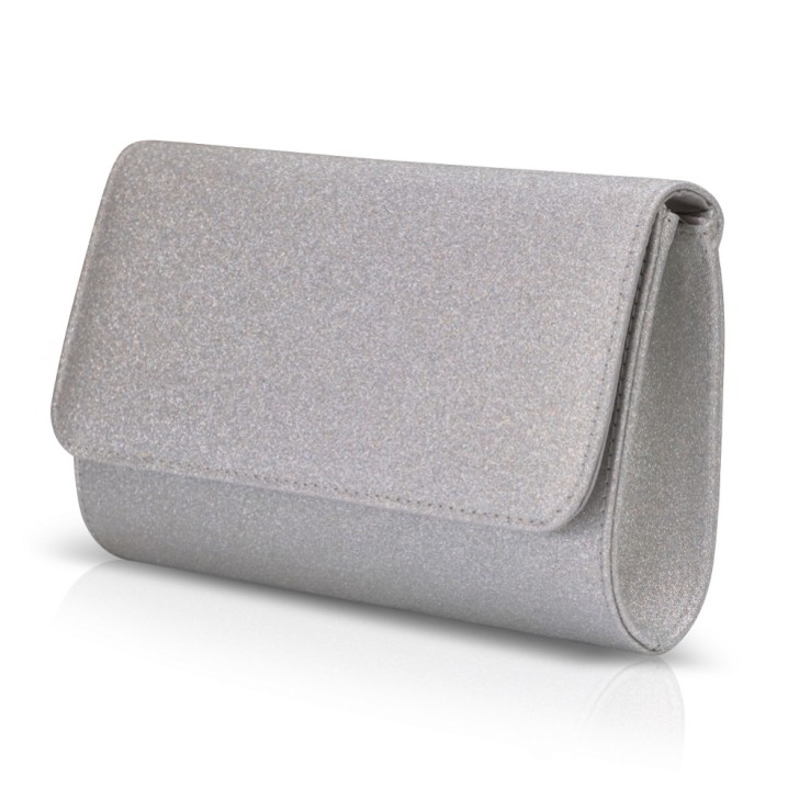 Perfect Bridal Evie Silver Shimmer Clutch Bag