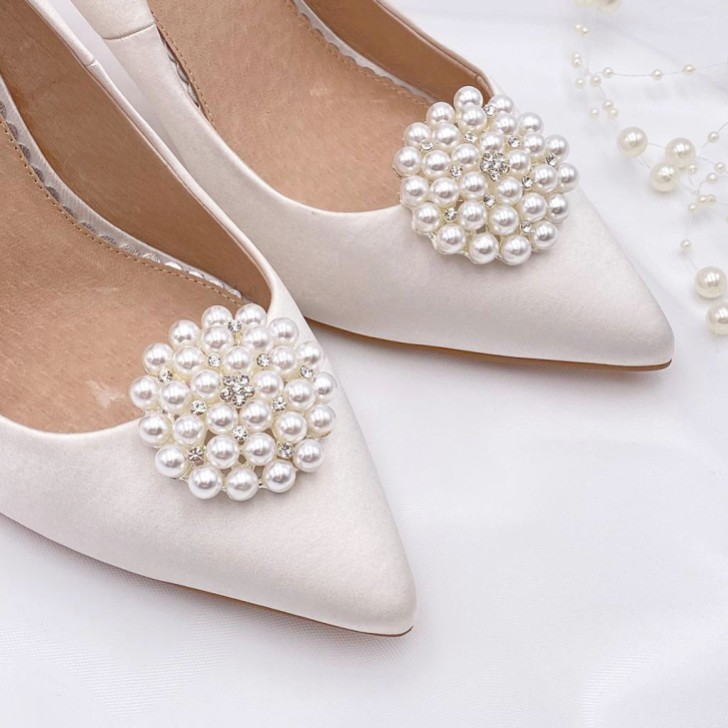 Perfect Bridal Guava Pearl Embellished Brooch Shoe Clips