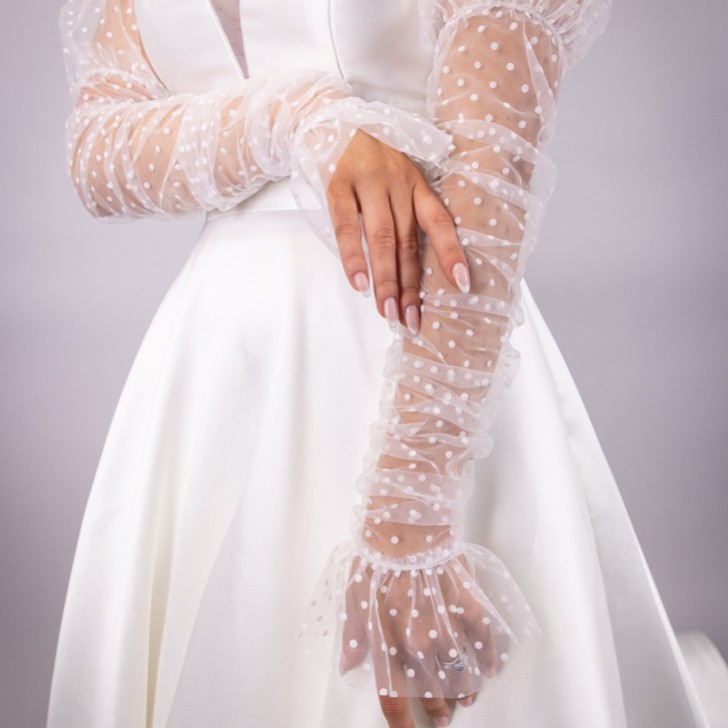 Perfect Bridal Ivory Polka Dot Wedding Dress Sleeves