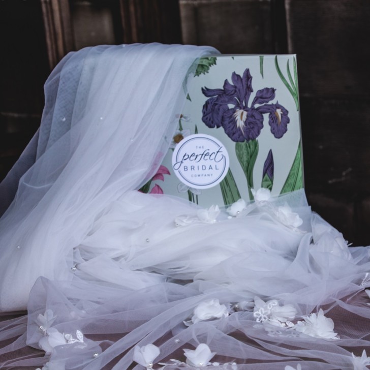 Perfect Bridal Ivory Single Tier 3D Flowers and Pearl Cathedral Veil