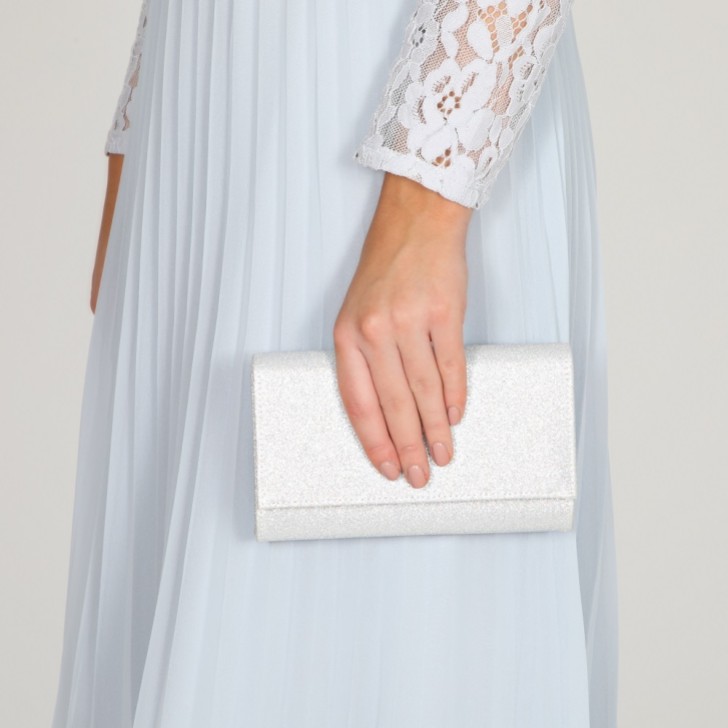 Perfect Bridal Lola Silver Shimmer Clutch Bag