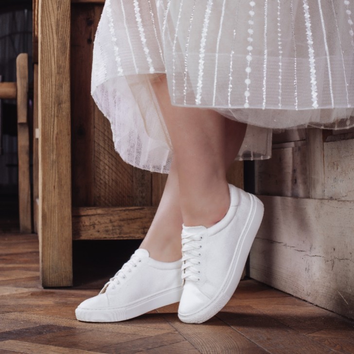 Perfect Bridal Madison Ivory Suede Wedding Sneakers