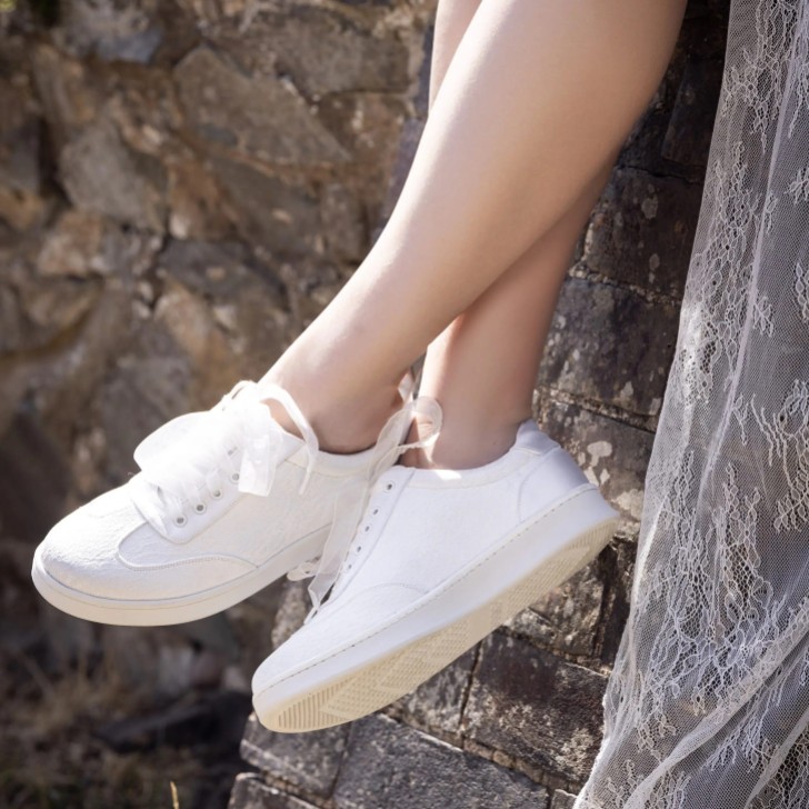 Perfect Bridal Paisley Ivory Chantilly Lace Wedding Trainers