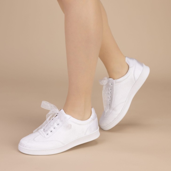 Perfect Bridal Paisley Ivory Chantilly Lace Wedding Trainers