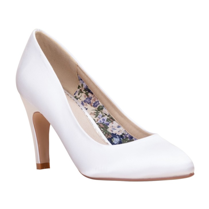 Perfect Bridal Parker Dyeable Ivory Satin Classic Bridal Court Shoes
