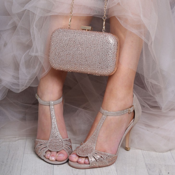 Perfect Bridal Sammy Gold Crystal Studded Clutch Bag