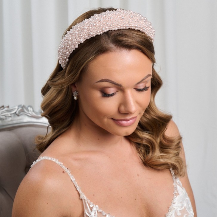 Persephone Blush Chunky Pearl Headband