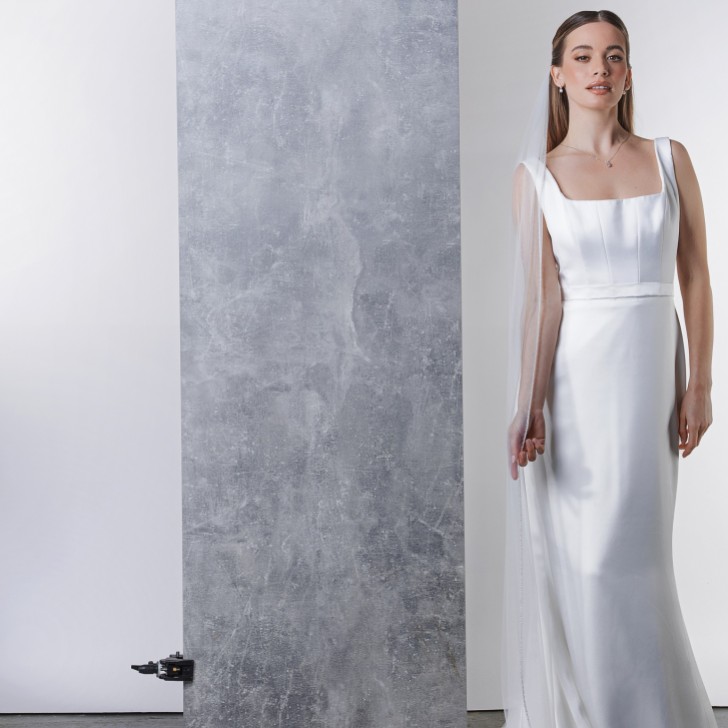 Rainbow Club Elderflower Ivory Pearl Edge Chapel Length Veil