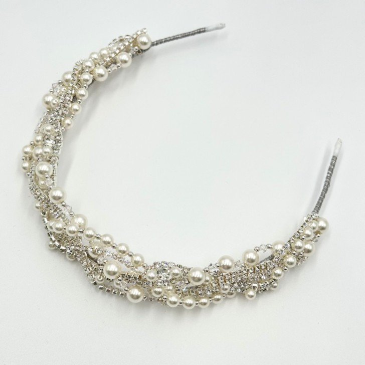 Rialto Entwined Pearl and Crystal Vintage Bridal Headband